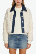 Women's Lapel Patchwork Fashion Loose Casual Thick Jacket