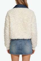 Women's Lapel Patchwork Fashion Loose Casual Thick Jacket