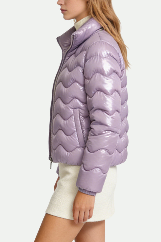 Women's Wave Quilted Minimalist Loose Warm Thick Jacket