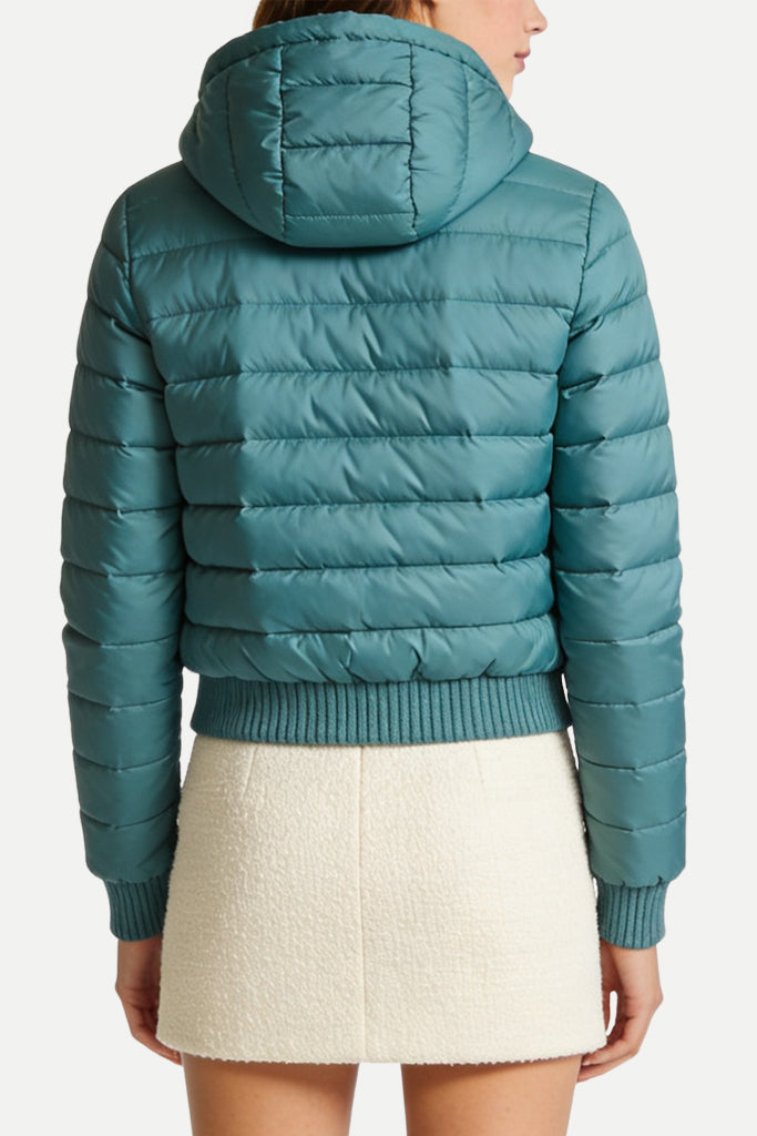 Women's Hooded Drawstring Decor Casual Thick Jacket