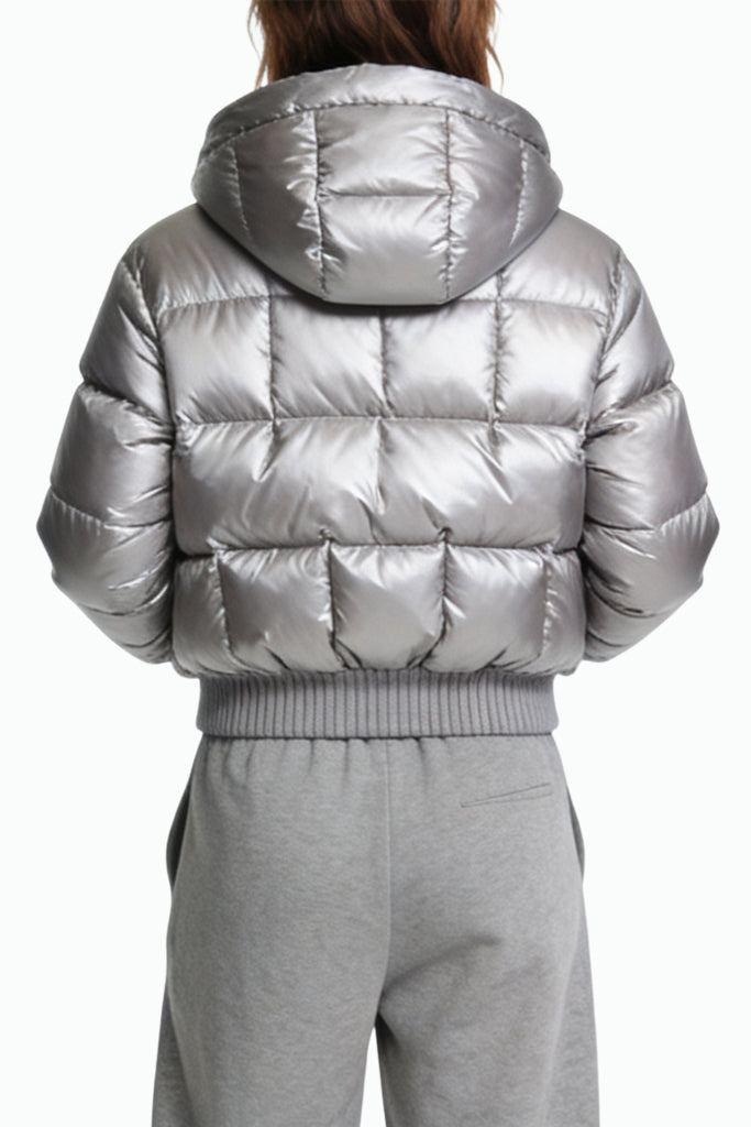 Women's Hooded Shiny Winter Thick Jacket