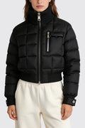 Women's Stand Collar Minimalist Edgy Style Thick Jacket