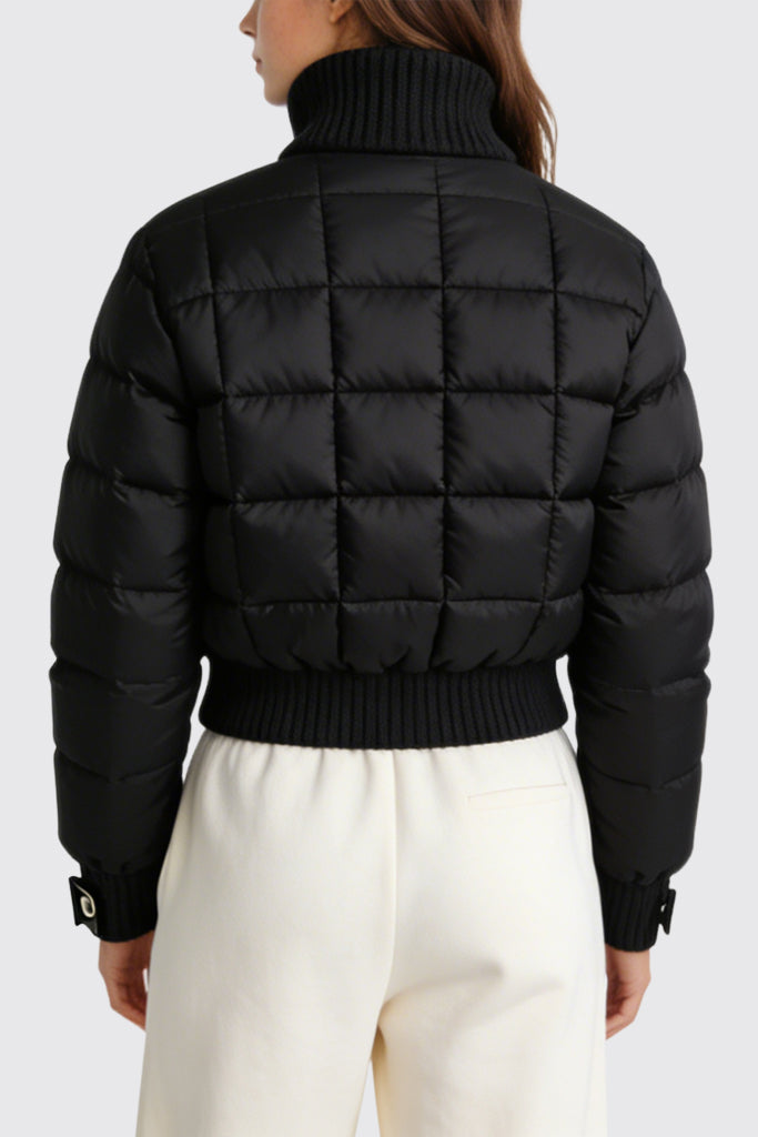 Women's Stand Collar Minimalist Edgy Style Thick Jacket