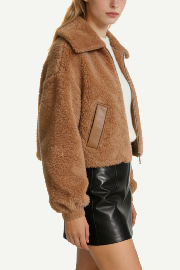 Women's Lapel Minimalist Loose Warm Thick Jacket