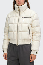 Women's Stand Collar Knitted Cuff Thick Jacket