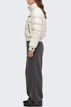 Women's Stand Collar Knitted Cuff Thick Jacket