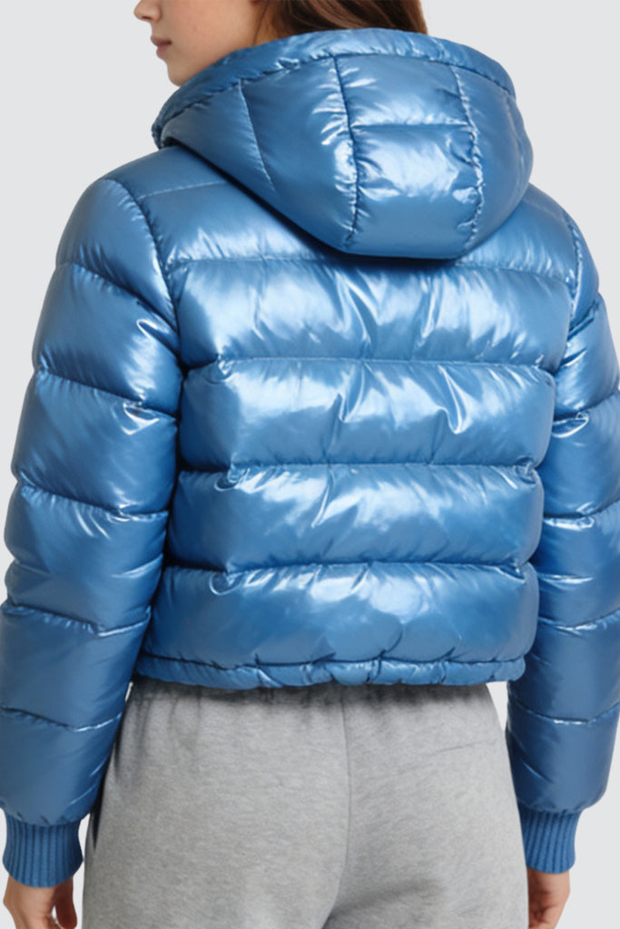 Women's Hooded Shiny Winter Fashion Thick Jacket