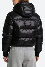 Women's Hooded Shiny Minimalist Loose Thick Jacket