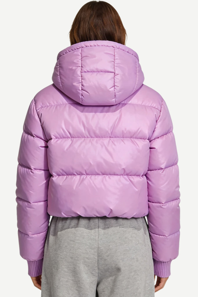 Women's Hooded Shiny Fashion Casual Thick Jacket