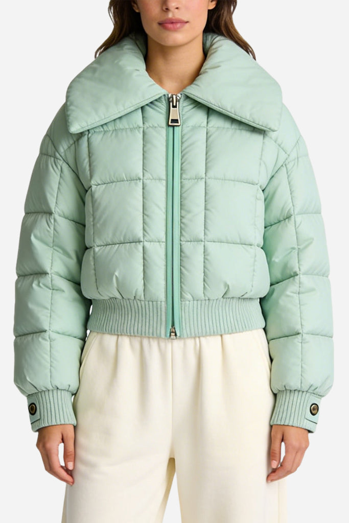 Women's Lapel Fashion Knitted Cuff Thick Jacket