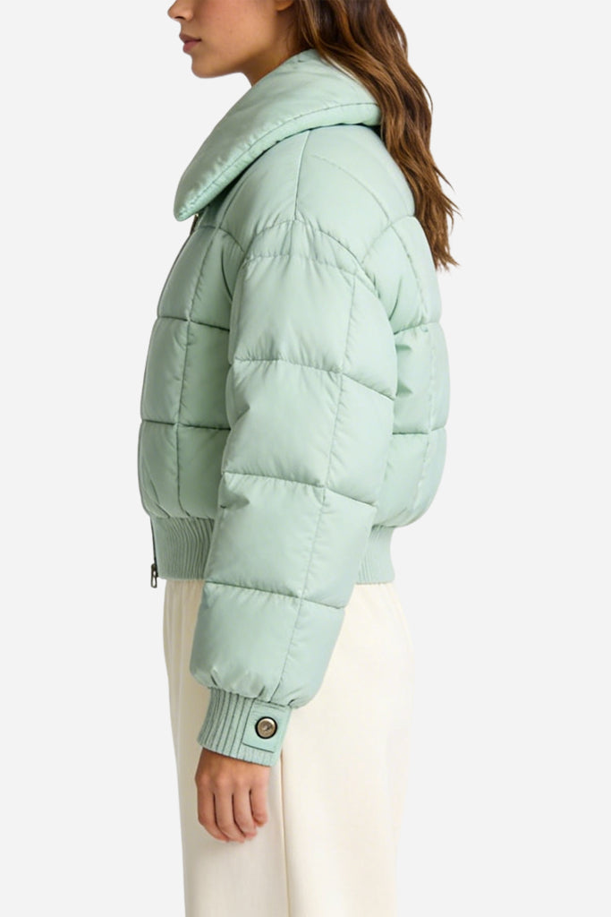 Women's Lapel Fashion Knitted Cuff Thick Jacket