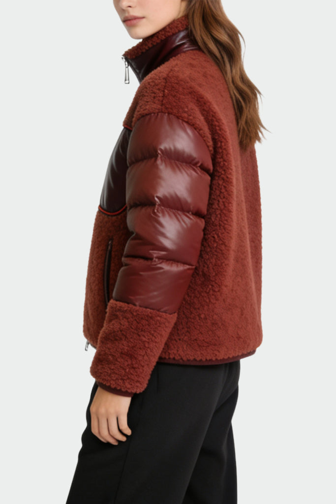 Women's Stand Collar Multi-Pocket Design Fashion Thick Jacket