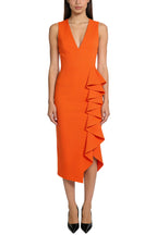 Fashion V-Neck Ruffle Midi Dress