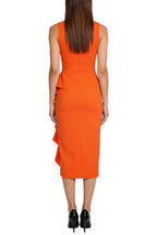 Fashion V-Neck Ruffle Midi Dress