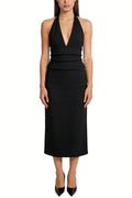 Sexy Halter Neck Waist Midi Dress