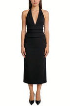Sexy Halter Neck Waist Midi Dress