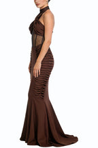 Elegant Halter-neck Fitted Maxi Dresses