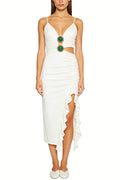 Personality Gem Decor Sling Midi Dress