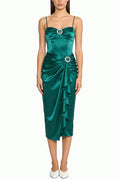 Exquisite Ring Decor Sling Midi Dress