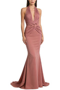 Chic Halter-neck Fitted Maxi Dresses
