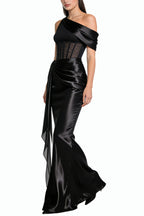 Chic One-shoulder Fitted Maxi Dresses