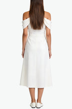 Sensual Halter Neck Pleated Midi Dress