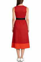 Vintage Fashion Waist Sleeveless Midi Dress