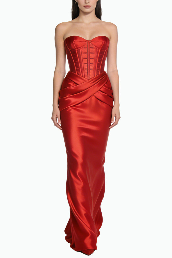 Glamorous Strapless Floor-length Maxi Dresses