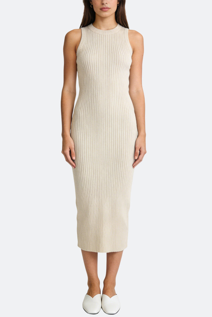 Simple Sleeveless Knitted Midi Dress