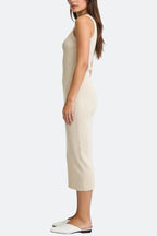 Simple Sleeveless Knitted Midi Dress