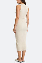 Simple Sleeveless Knitted Midi Dress