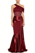 Luxurious One-shoulder Women's Maxi Dresses
