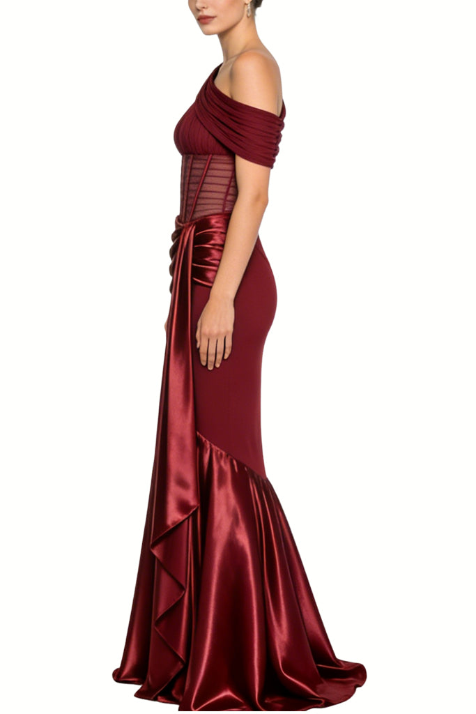 Luxurious One-shoulder Women's Maxi Dresses