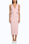 Sweet Bow Knot Waist Sleeveless Midi Dress