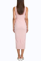 Sweet Bow Knot Waist Sleeveless Midi Dress