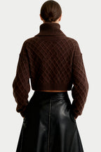 Women's Argyle Knit Fashion Loose Sweater