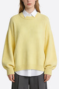 Women's Crew Neck Lantern Sleeve Loose Sweater