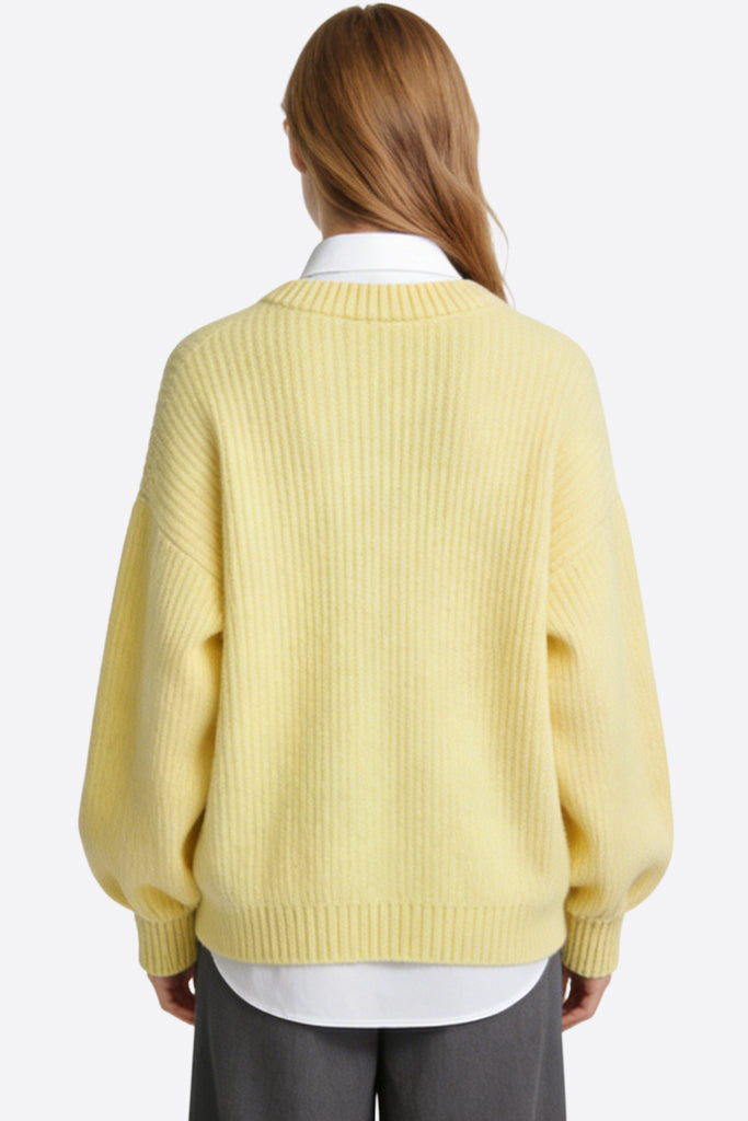 Women's Crew Neck Lantern Sleeve Loose Sweater