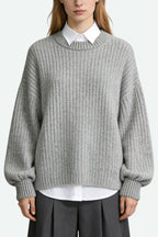 Women's Crew Neck Lantern Sleeve Casual Versatile Sweater