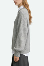 Women's Crew Neck Lantern Sleeve Casual Versatile Sweater