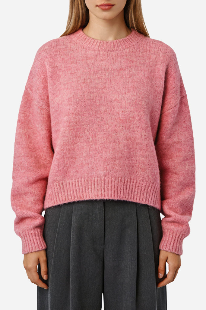 Women's Crew Neck Solid Color Minimalist Loose Sweater