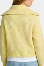 Women's Half-Zip Chunky Knit Texture Stylish Sweater