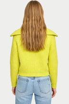 Women's Half-Zip Chunky Knit Texture Unique Sweater