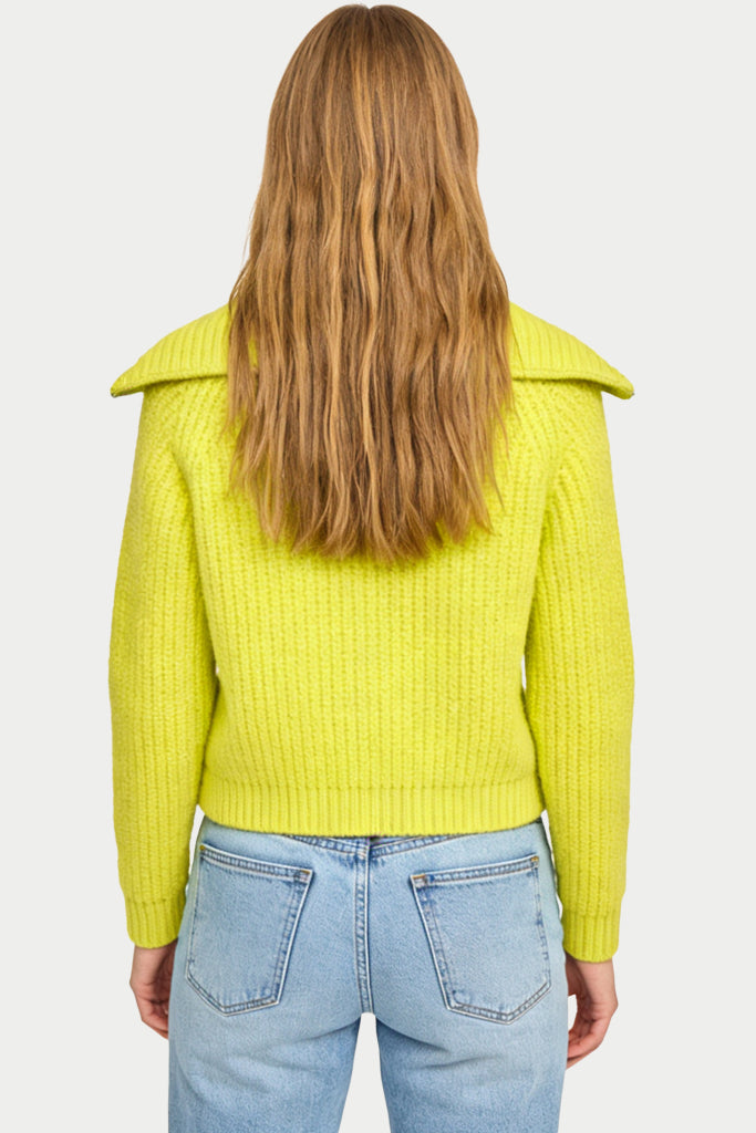 Women's Half-Zip Chunky Knit Texture Unique Sweater