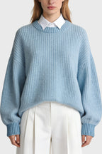 Women's Crew Neck Lantern Sleeve Loose Casual Sweater