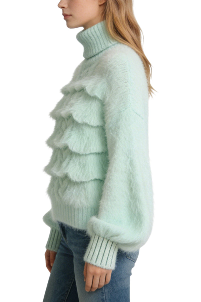 Women's Turtleneck Lantern Sleeve Loose Fashion Sweater