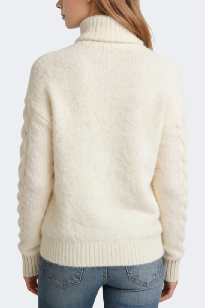 Women's Turtleneck Cable Knit Casual Comfortable Sweater