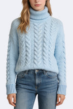Women's Turtleneck Cable Knit Loose Sweater