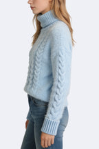 Women's Turtleneck Cable Knit Loose Sweater