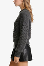 Women's Crew Neck Scale Texture Unique Sweater